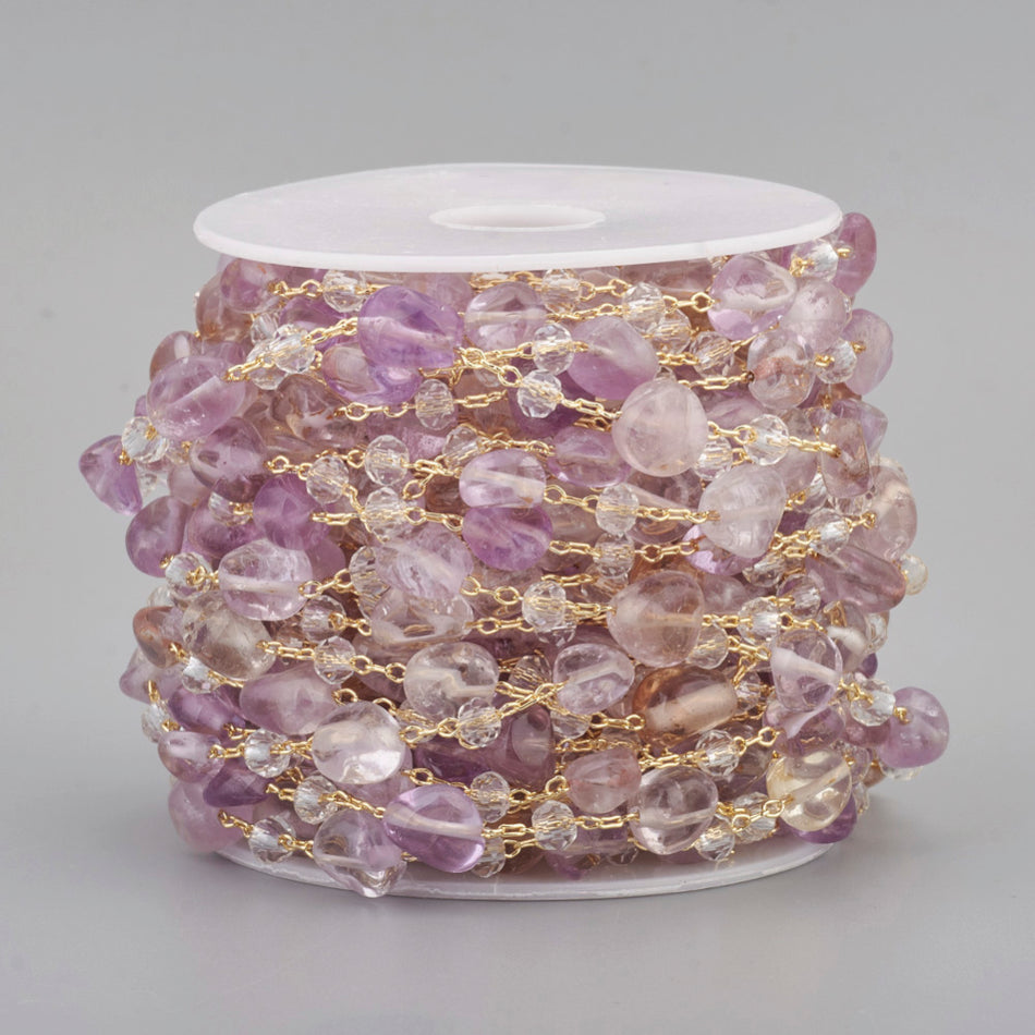 Amethyst Bead Chain, 1 Foot