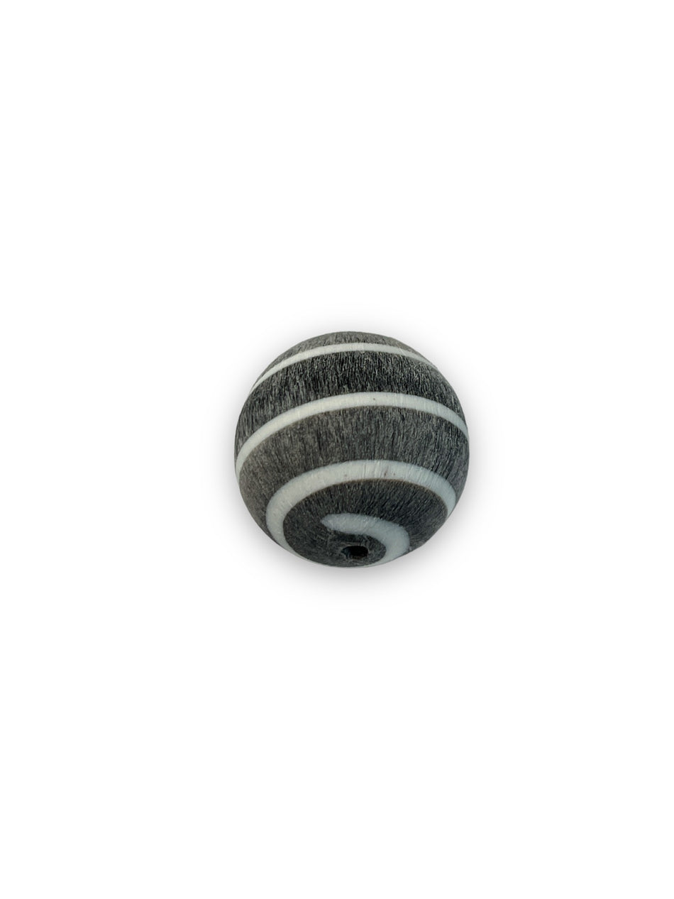 African Stripes Round Bead, 1pc