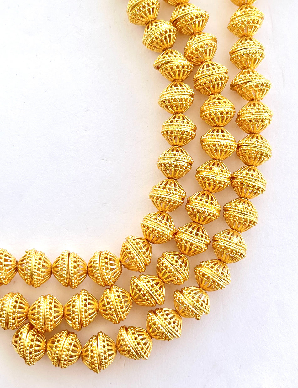 Gold-Filled Beadcap Strand, 14mm