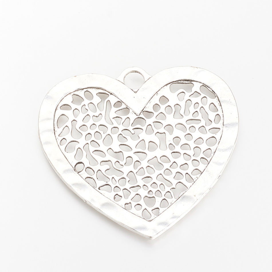 Colgante Corazón De Plata 66mm, 1ud