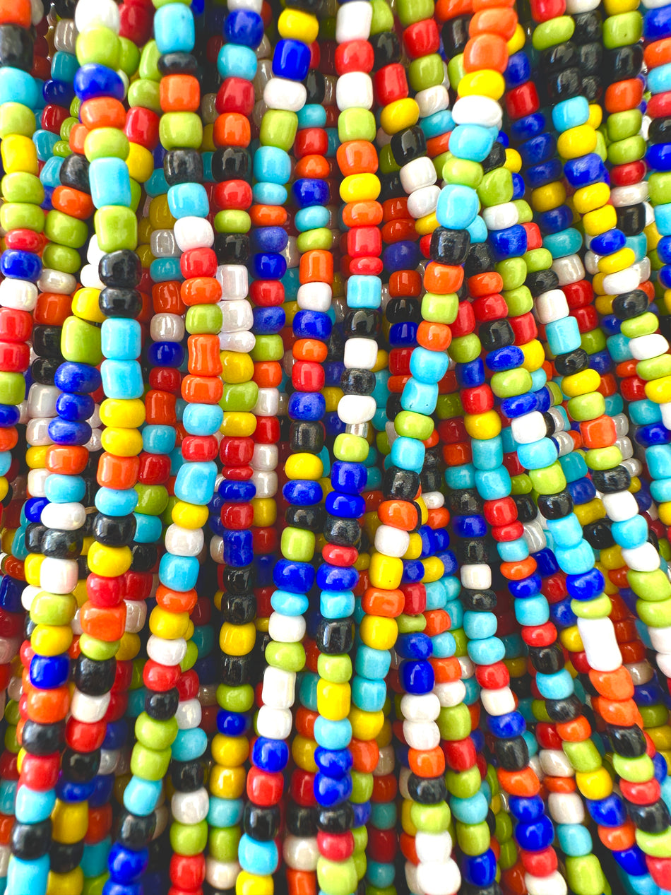 Multicolor African Seed Beads, 4mm