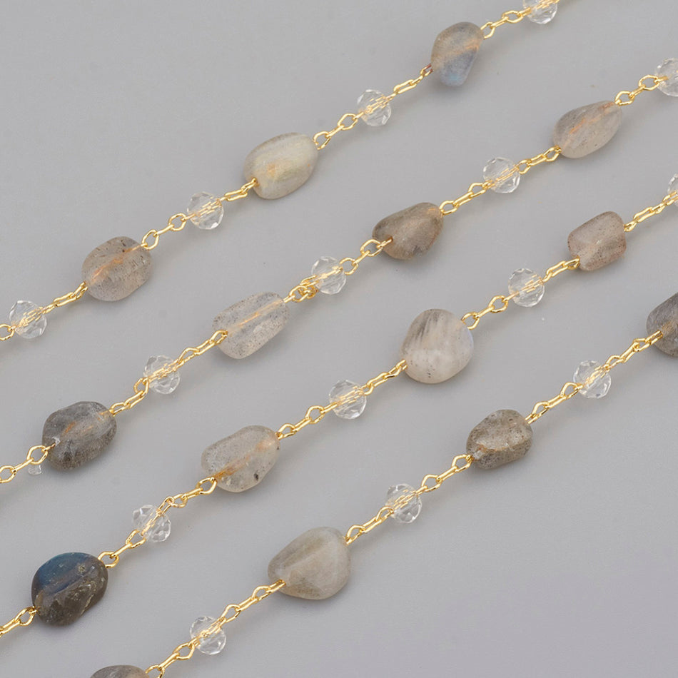 Labradorite Bead Chain, 1 Foot