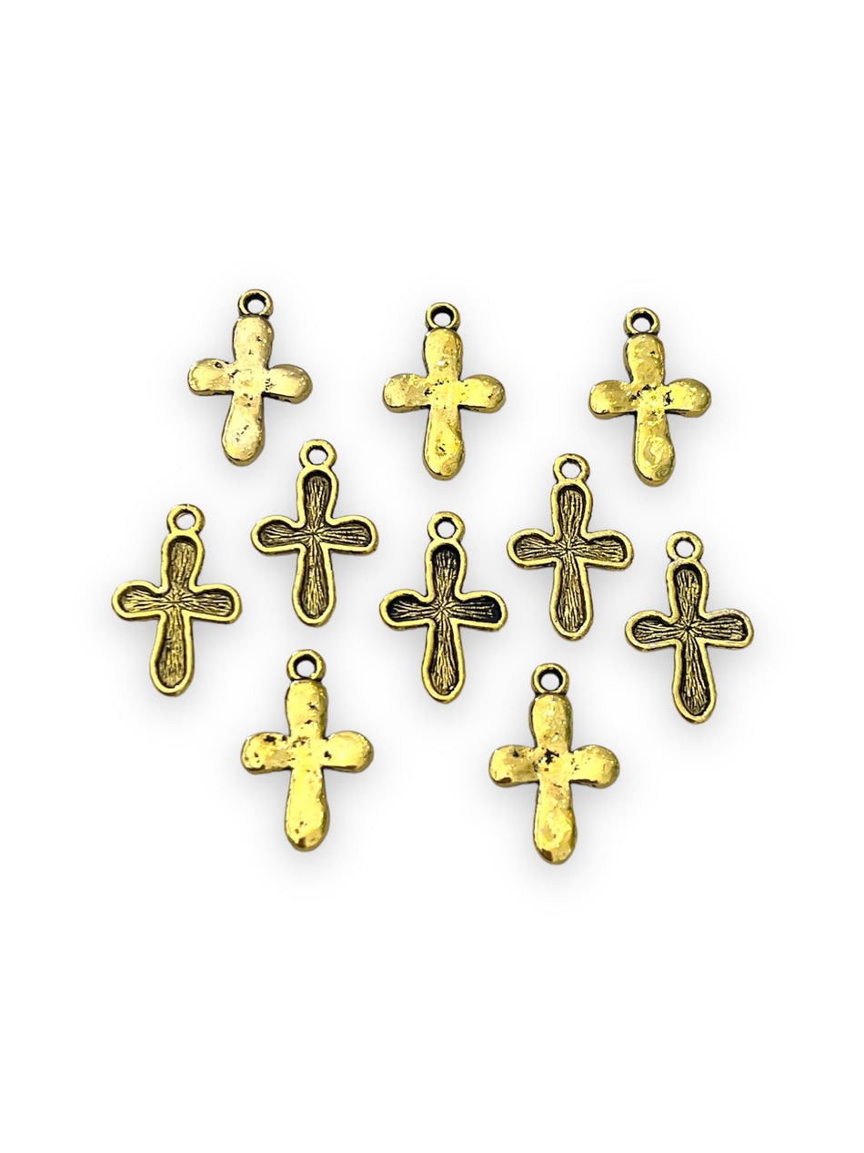 Gold Cross Pendants, 16pcs