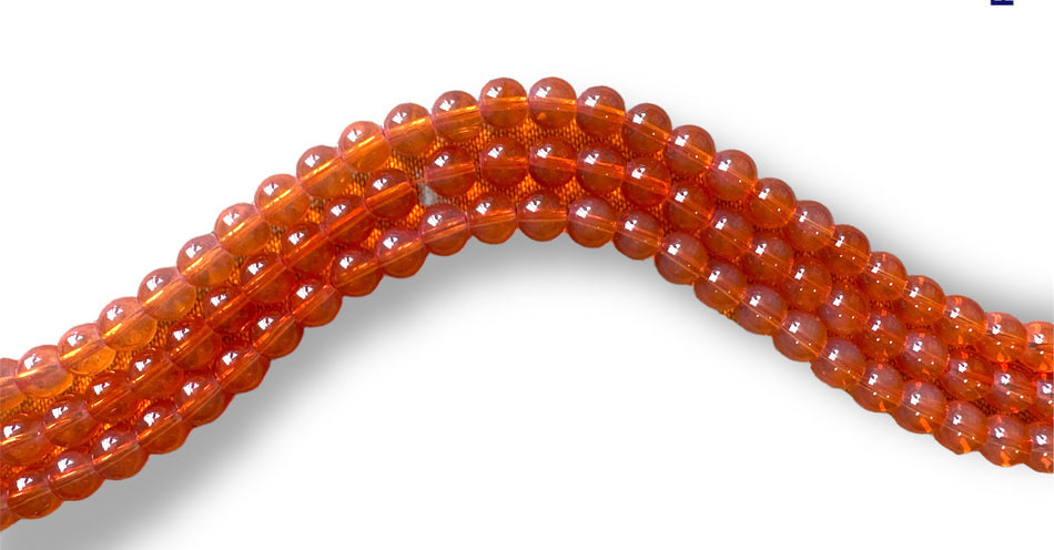 Orange Glass Beads Strand 8mm