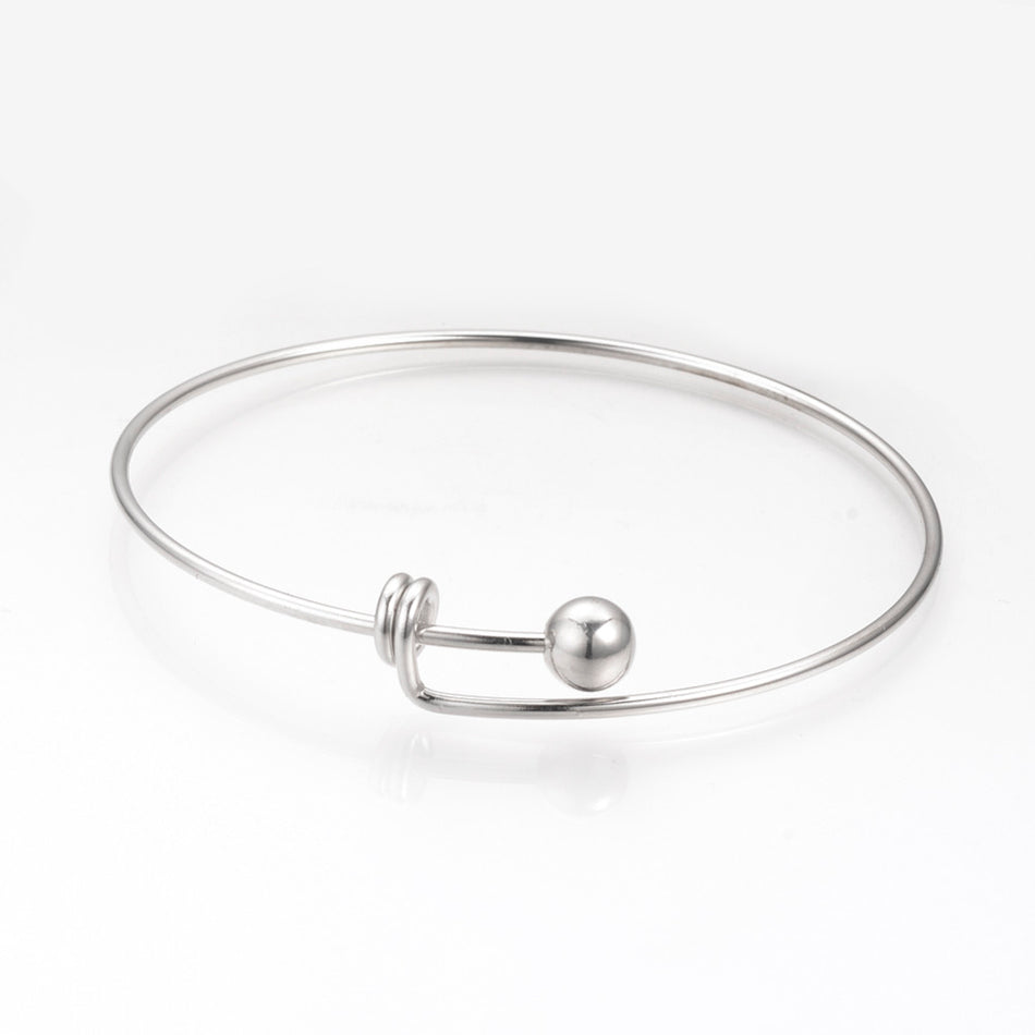 Expandable Stainless Steel Bangle, 1pc