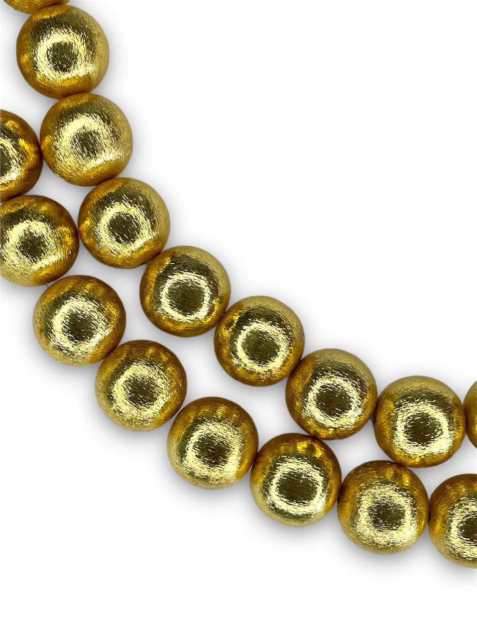 Indian Gold Round Spacer Strand, 12pcs