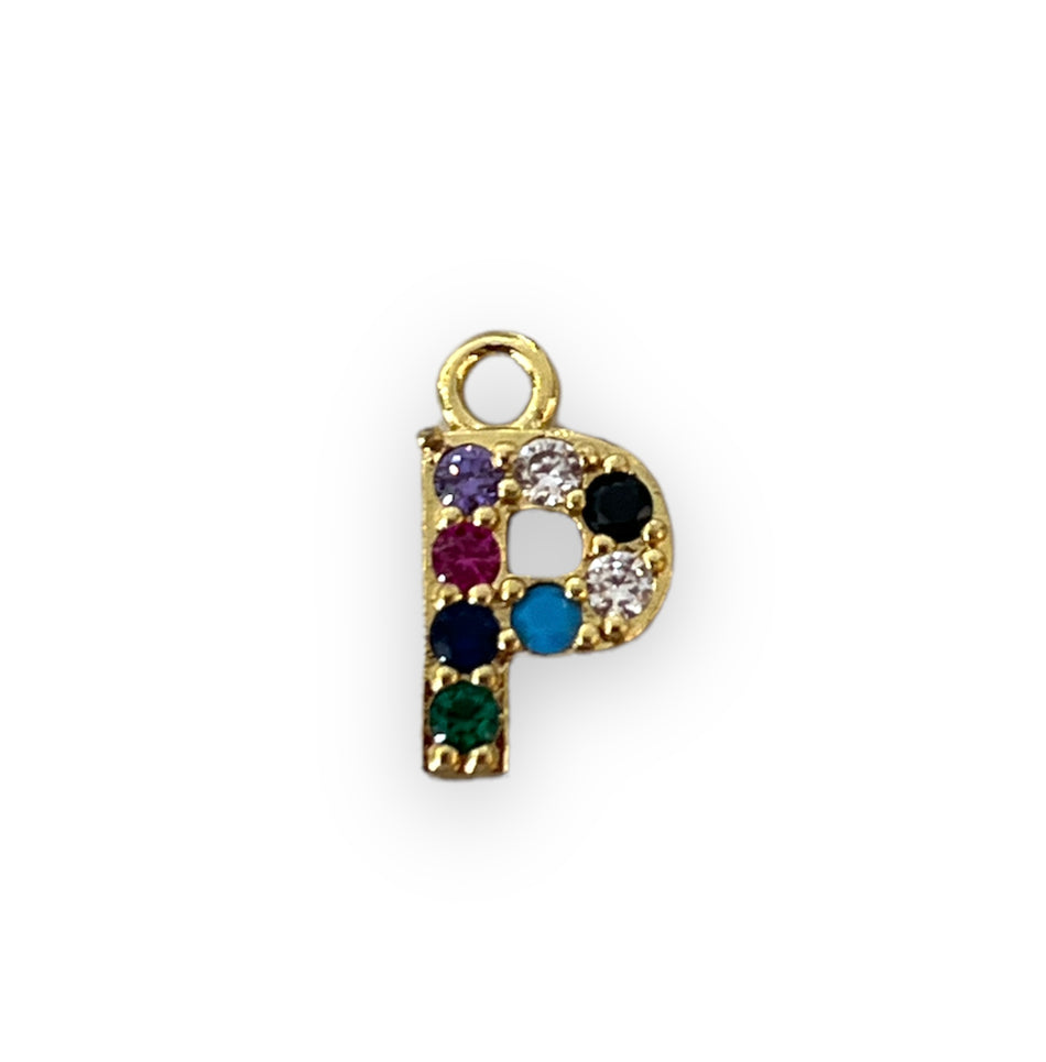 Letter P Zirconia Charm
