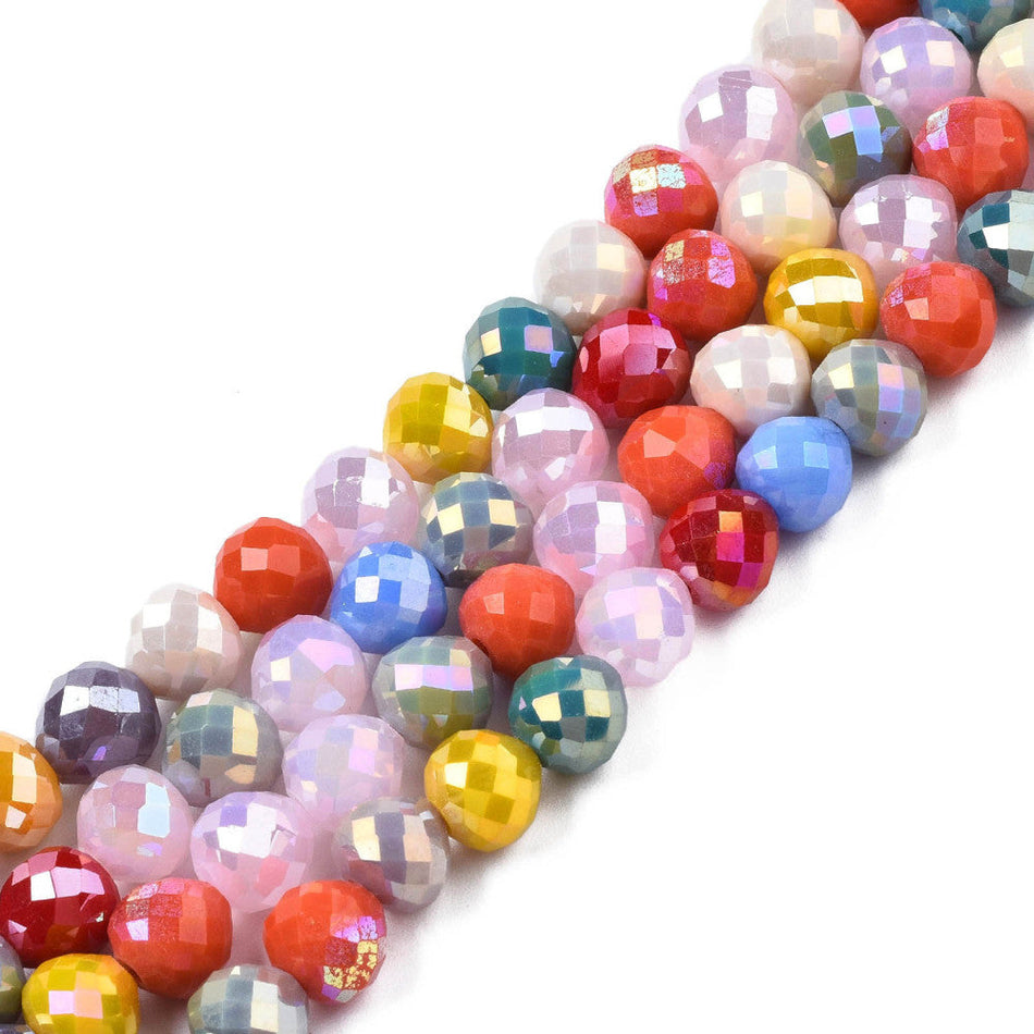 Multicolor Strawberry Shape Glass Bead Strand 8mm