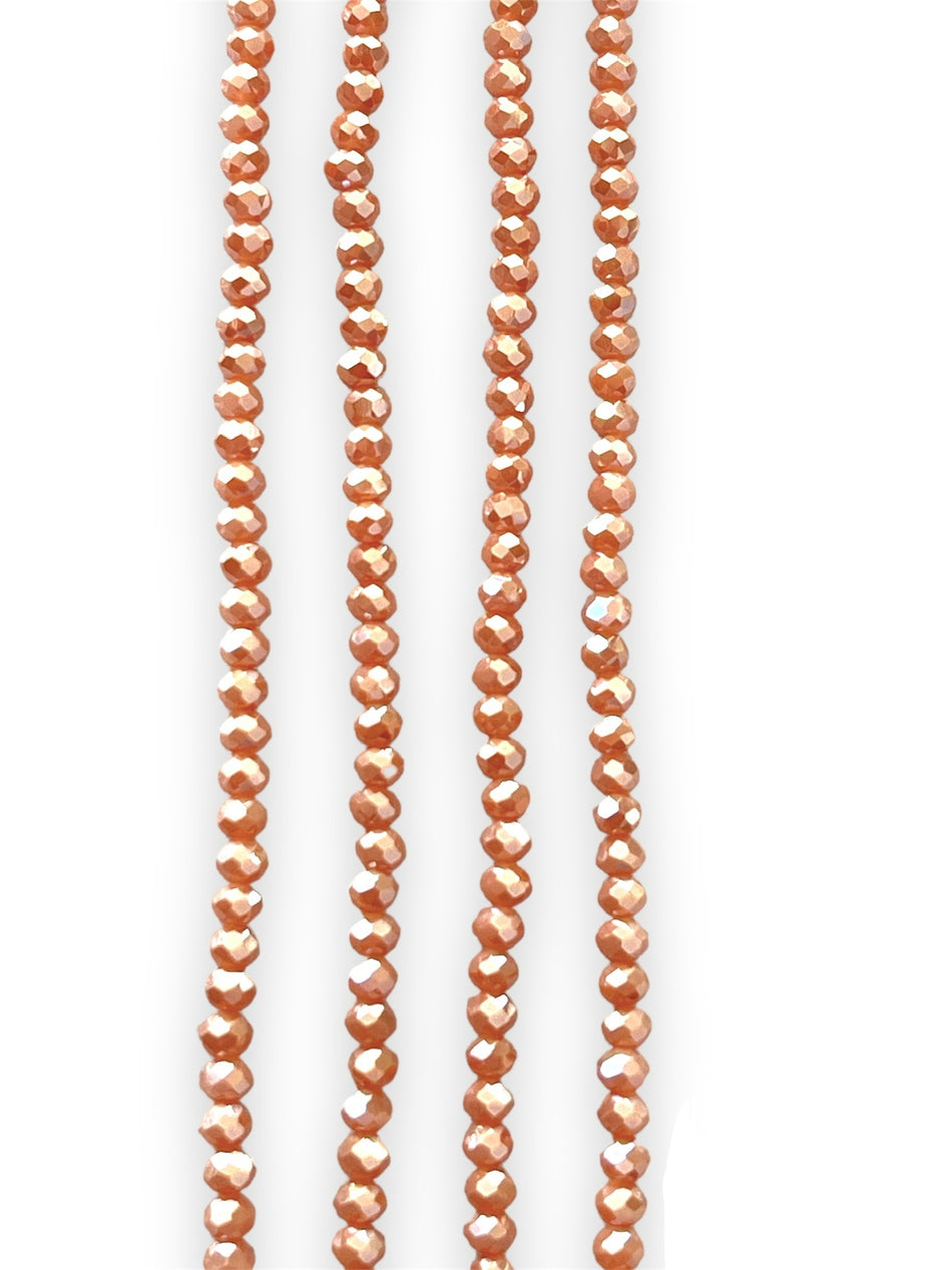 Beige Faceted Crystal Strand