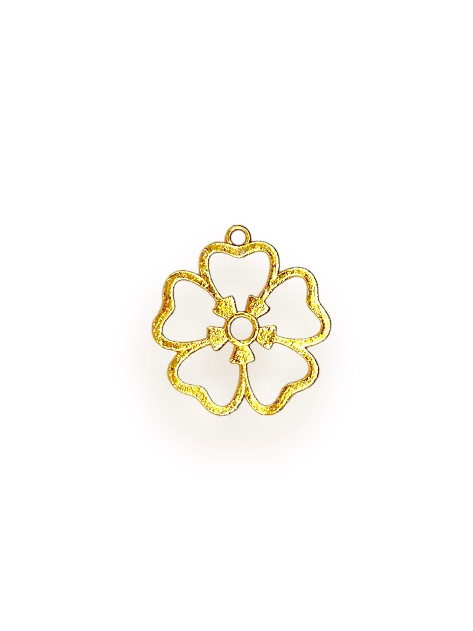 Gold Flower Pendant, 31mm, 1pc