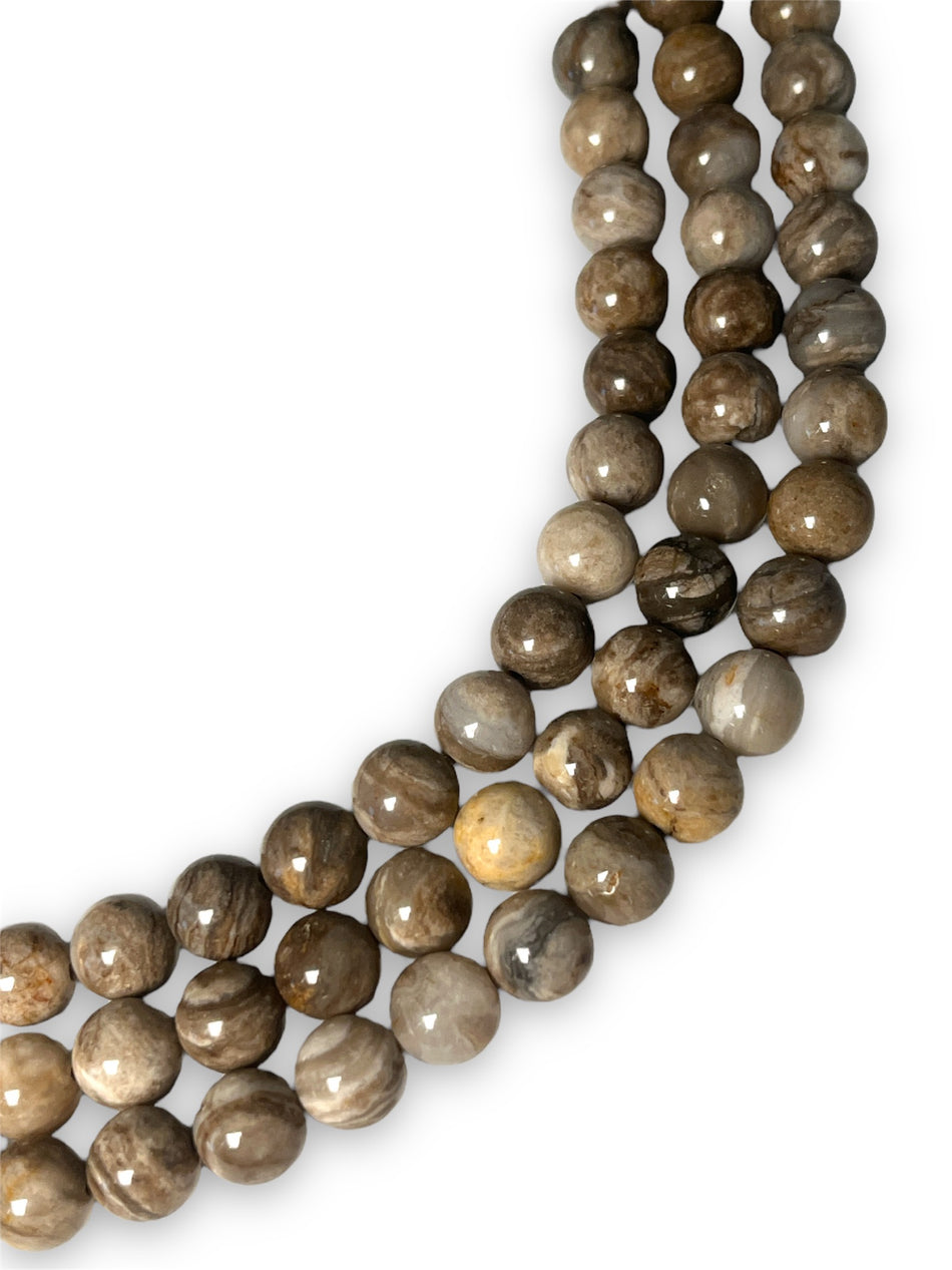 Brown Gemstone Round Strand, 8mm