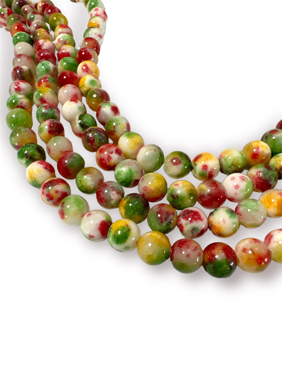 Round Multicolor Jade Strand