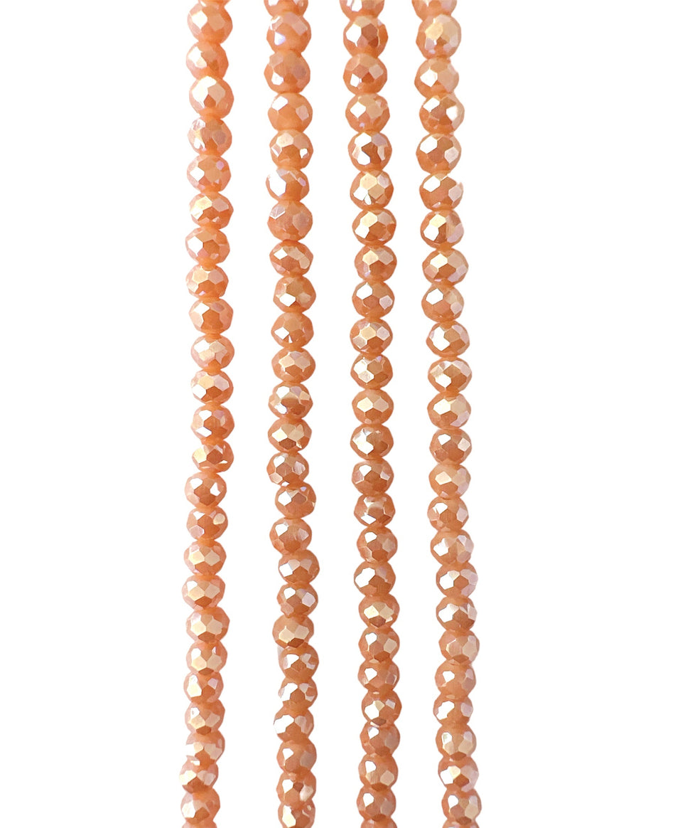 Beige Faceted Crystal Strand