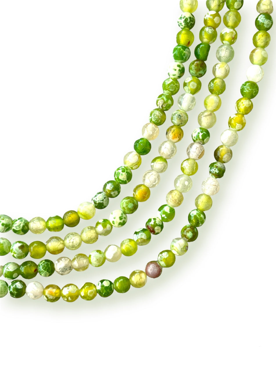 Green Round Agate Strand, 6mm