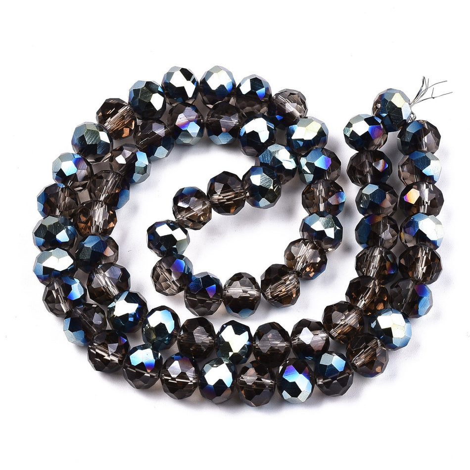 Faceted Round Glass Bead Strand 8mm, 72pcs