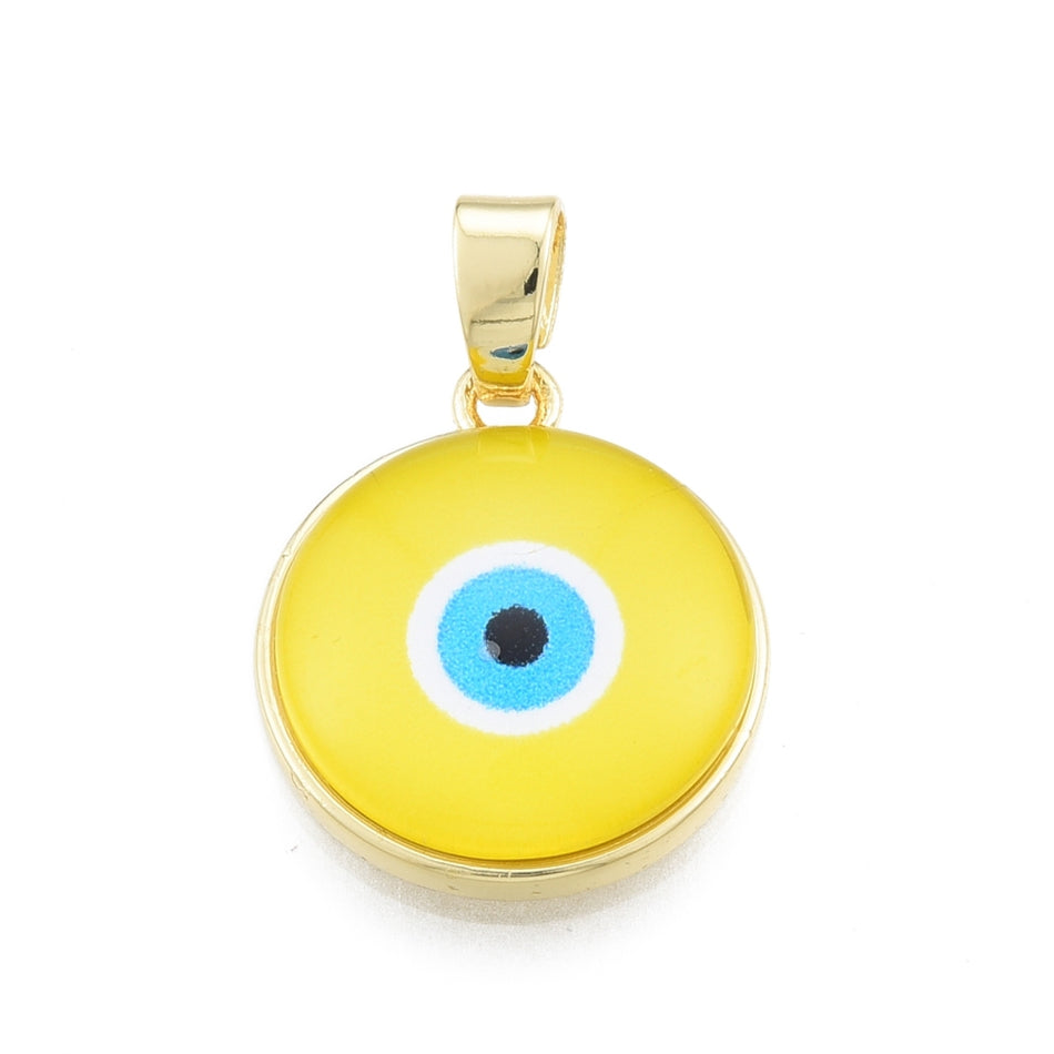 Gold-Filled Evil Eye Pendant, 1pc