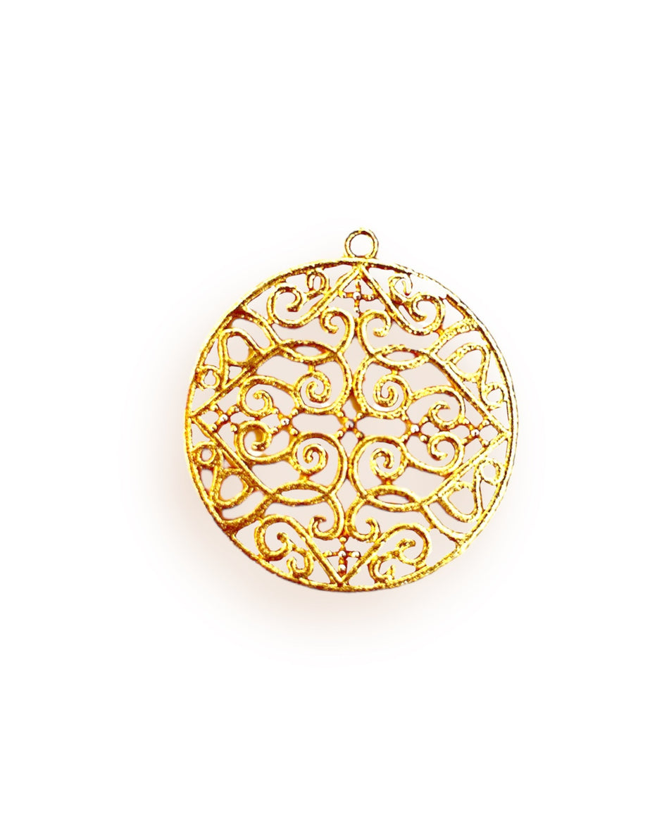 Gold Pendant, 33mm, 1pc