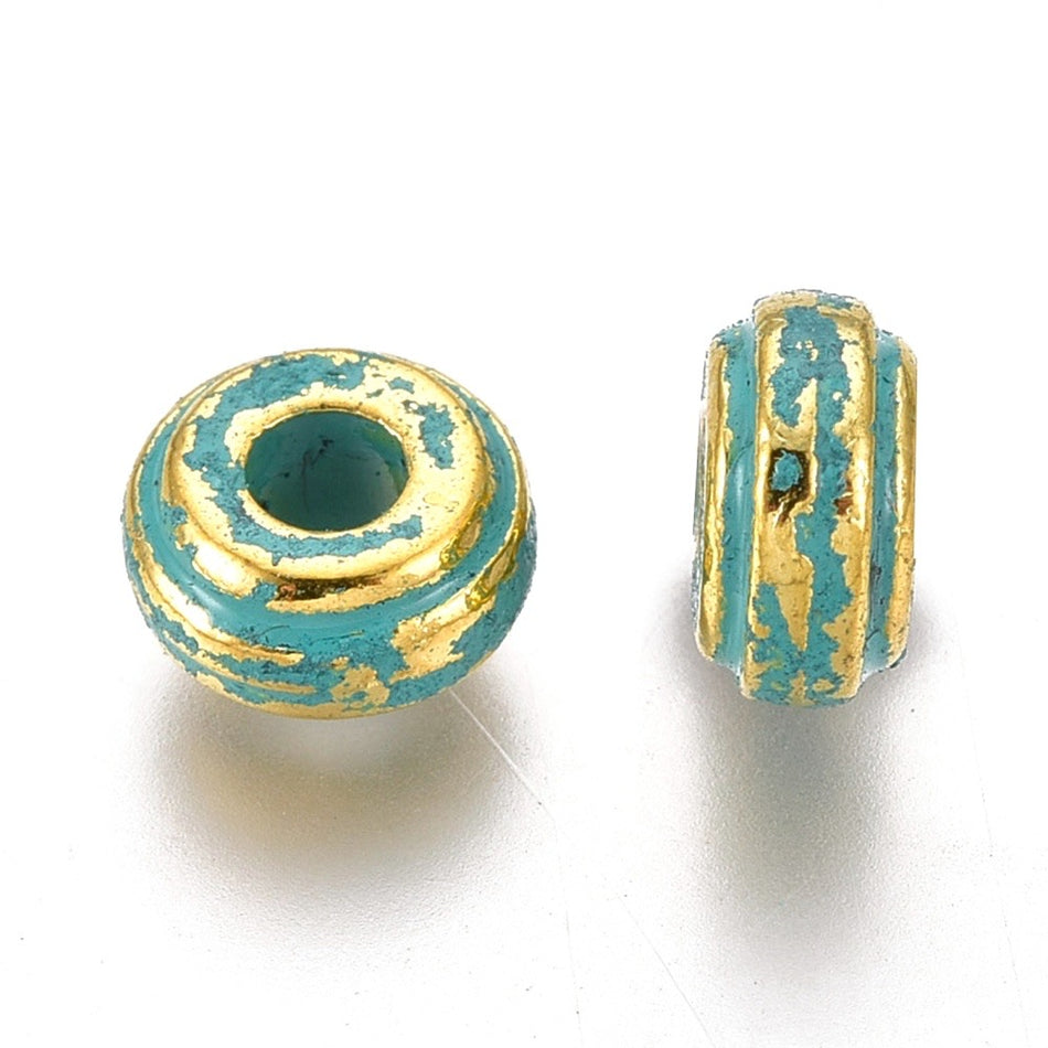 Verdigris Spacer Beads, 6mm 10pcs