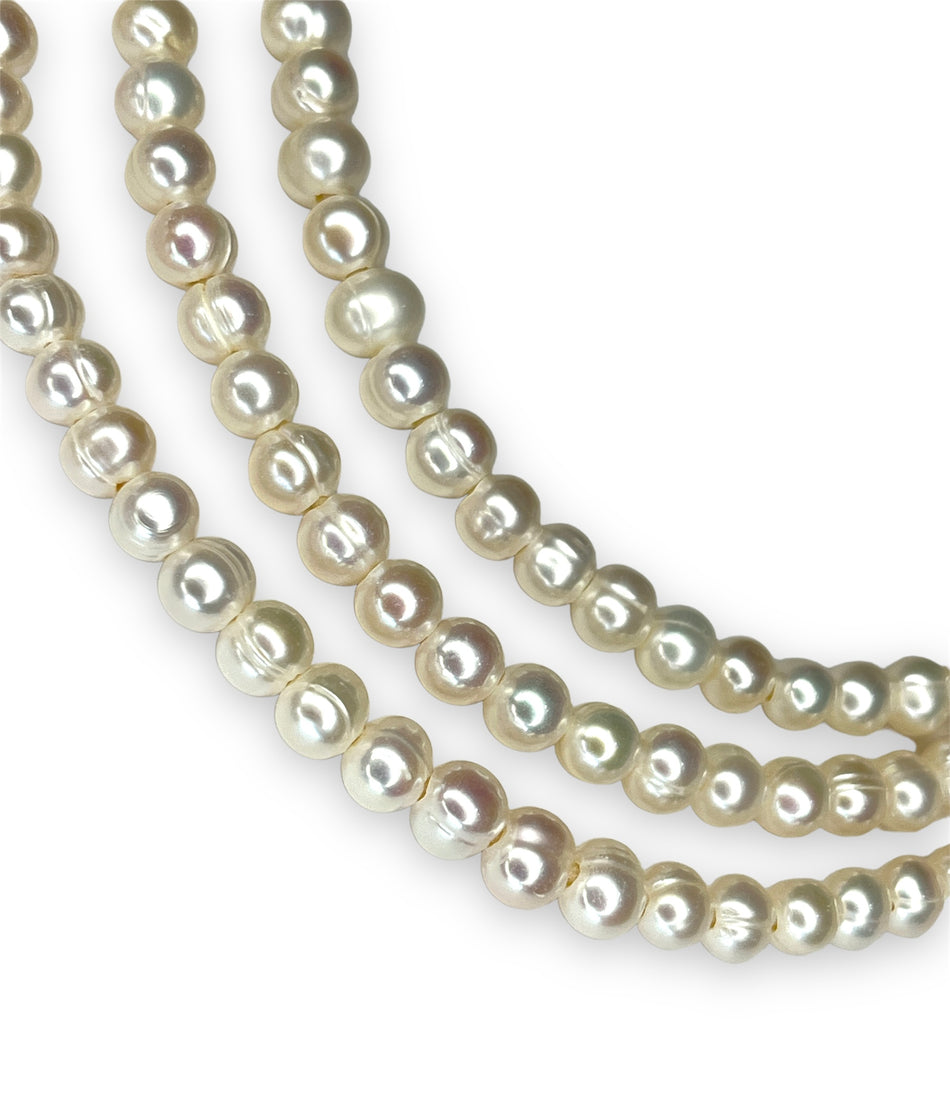 Fresh-Water Large Hole Pearl Strand