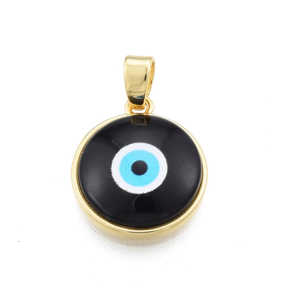 Gold-Filled Evil Eye Pendant, 1pc