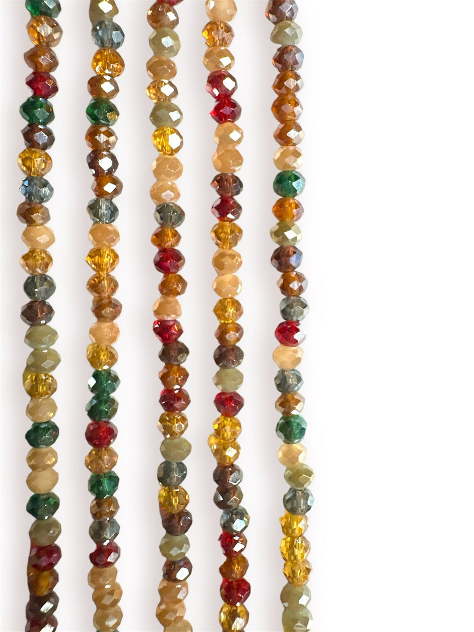 Mix Autumn Rondelle Crystal Strand, 3mm