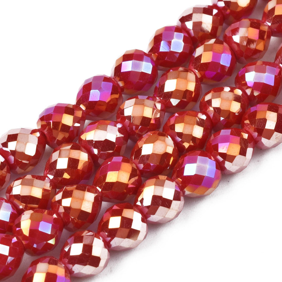 Faceted Rondelle Glass Bead Strand 8mm, 80pcs