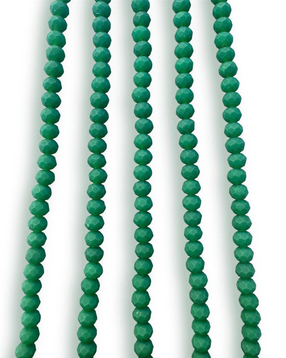 Faceted Matte Green Crystal Strand