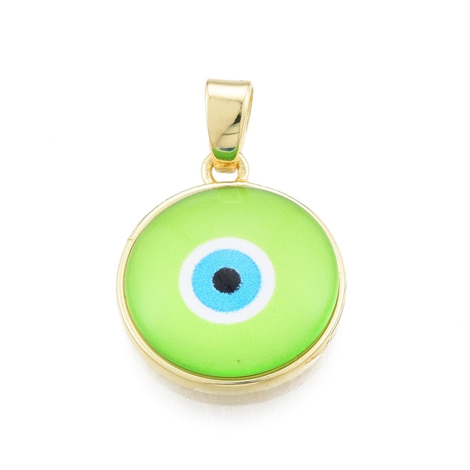 Gold-Filled Evil Eye Pendant, 1pc