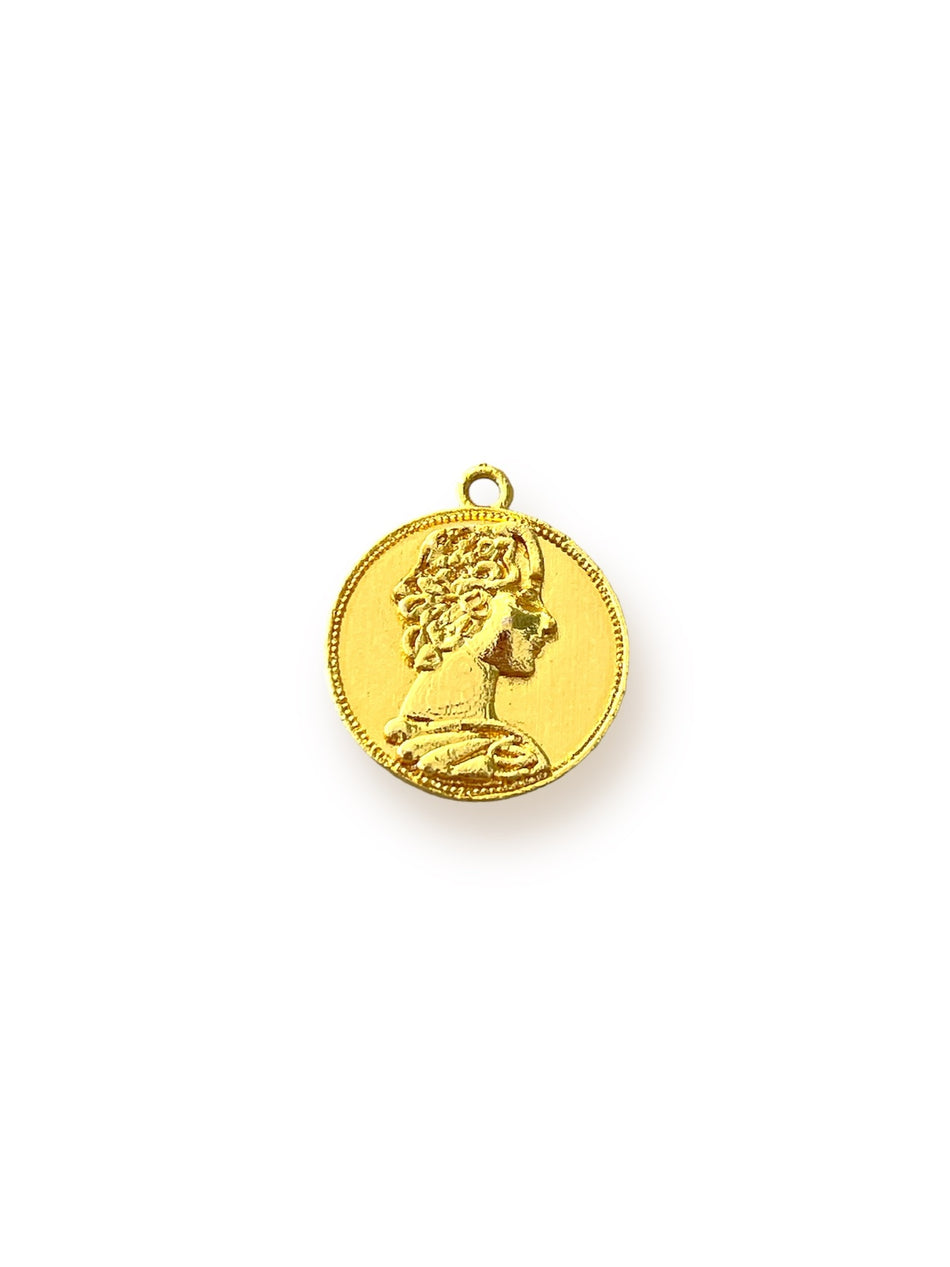 Gold Filled Coin Pendant, 2pcs