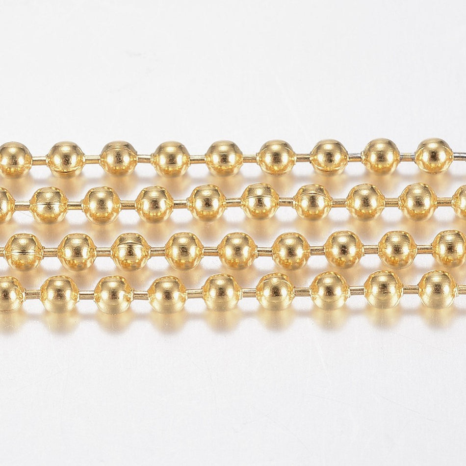 Stainless Steel Ball Chain 2.5mm, 1 Yard