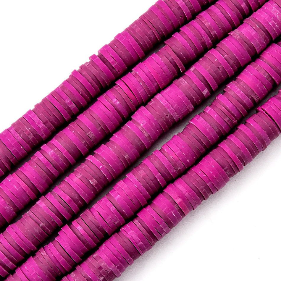 Magenta Polymer Clay Strand, 8mm