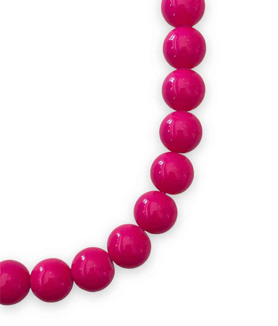 Fucsia Crystal Round Strand, 12mm