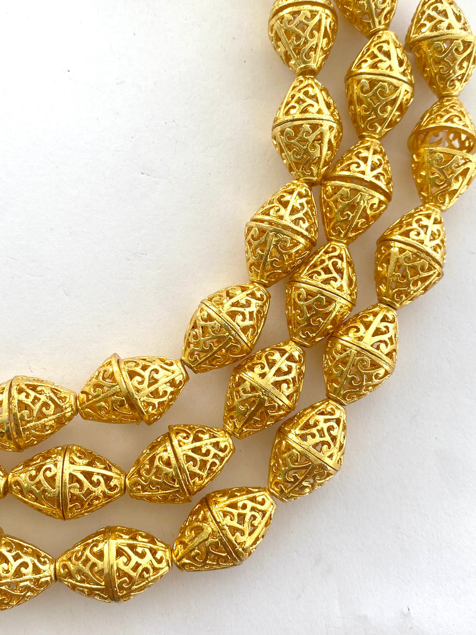 Gold-Filled Beadcap Strand, 16mm