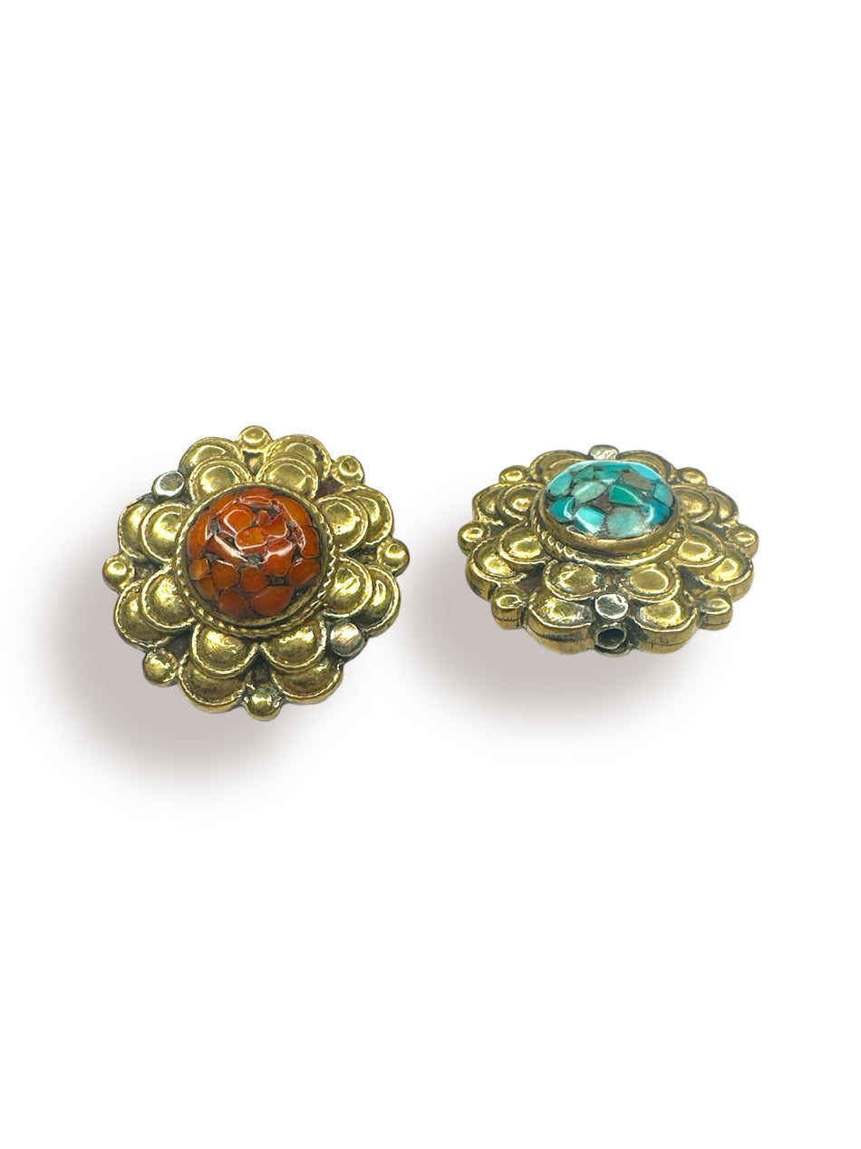 Tibetan Flower Spacer Beads, 1pc