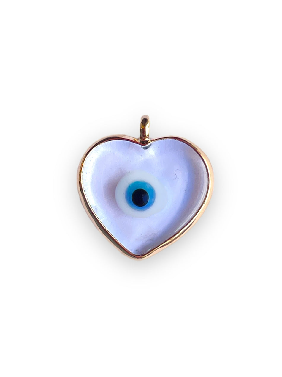 Colgante de corazón con ojo de Murano transparente, 1 pieza