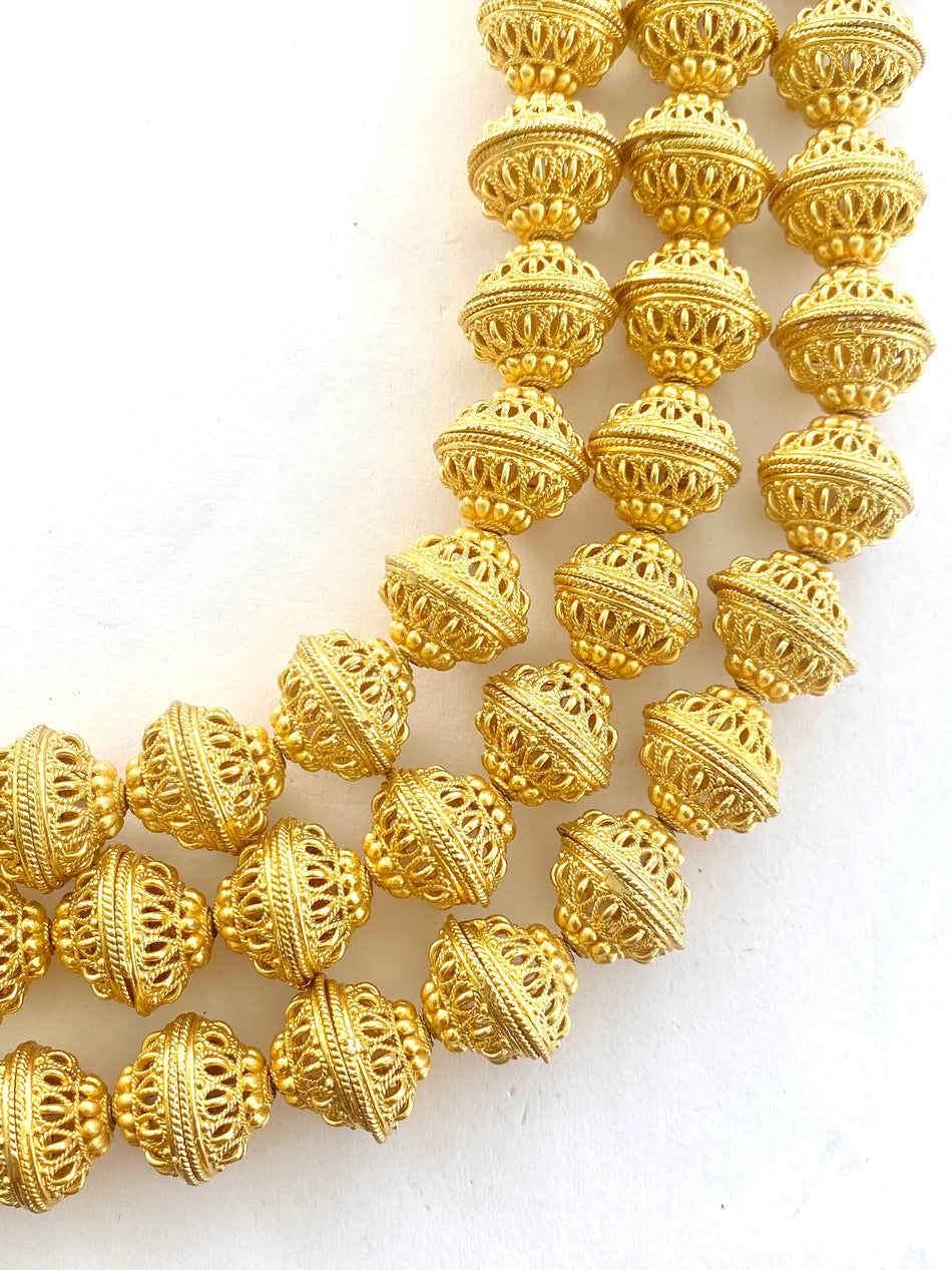 Gold-Filled Beadcap Strand, 16mm