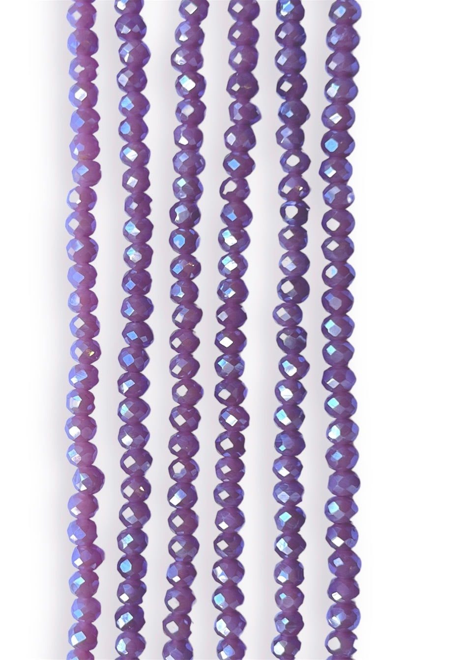 Purple Faceted Rondelle Crystal Strand, 4mm