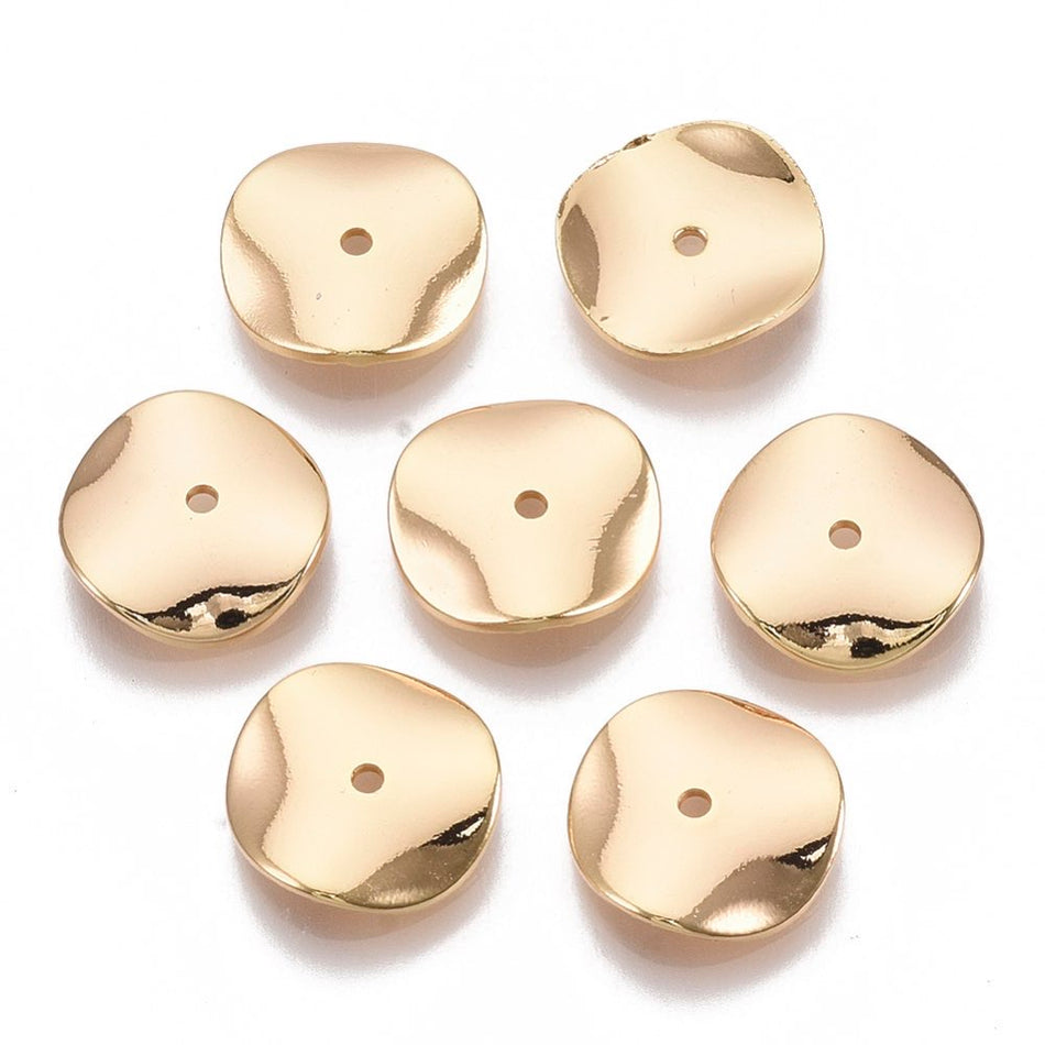 Gold-Filled Wavy Disc, 4pcs