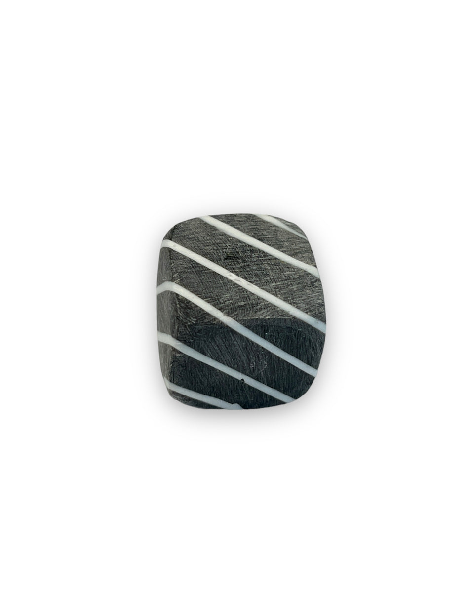 African Stripes Cube Bead, 1pc