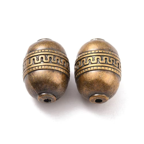 Bronze Spacer Beads, 2pcs