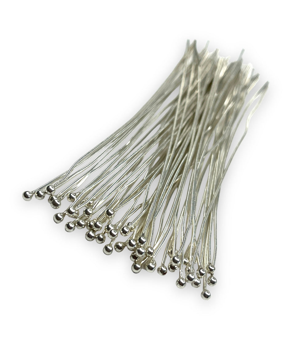 Silver Plated Ball Pins, 100pcs