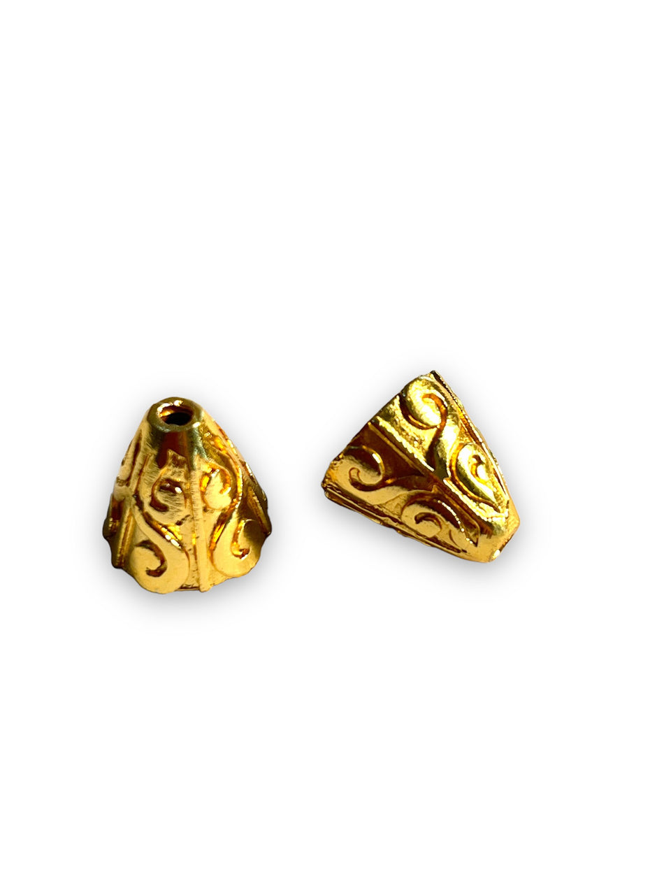 Gold-Filled Bead Caps, 2pcs