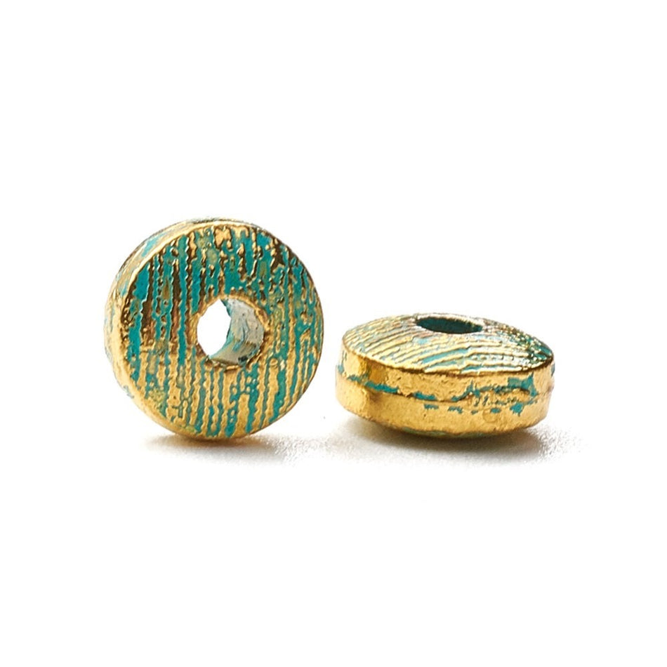 Verdigris Metal Spacers, 8mm 10pcs