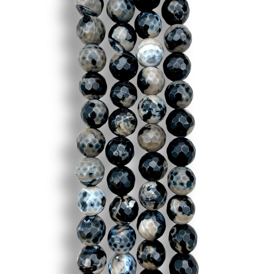 Black Agate Round Beads Strand 12mm