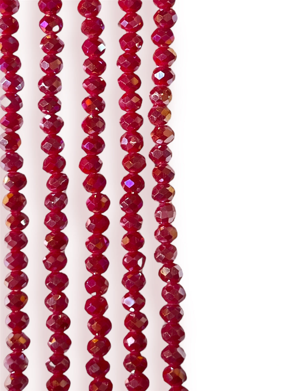 Faceted Rondelle Crystal Strand 4mm