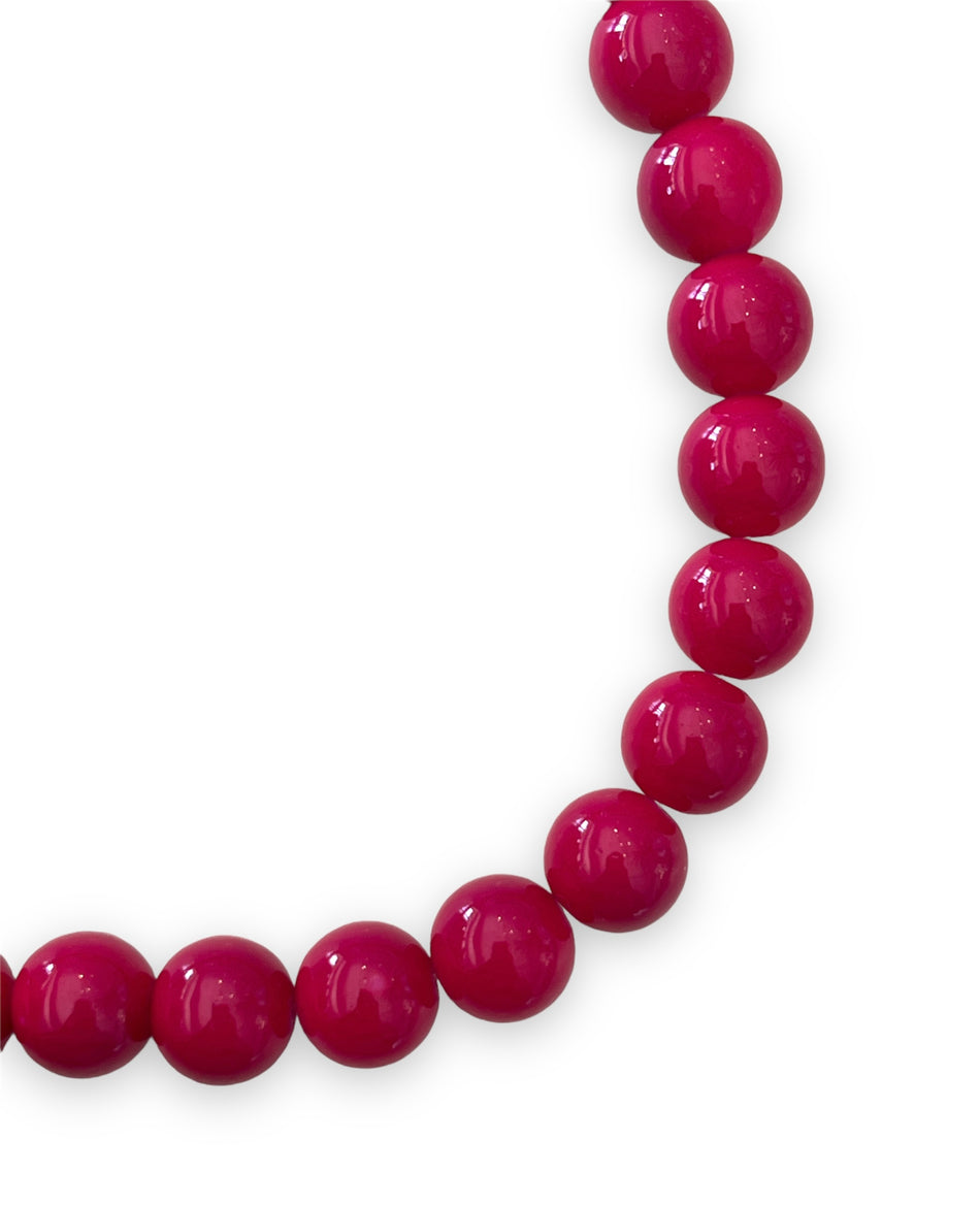 Magenta Crystal Round Strand, 12mm