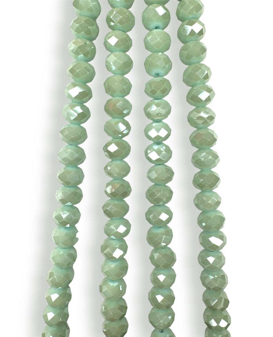 Faceted Pale Green Crystal Strand