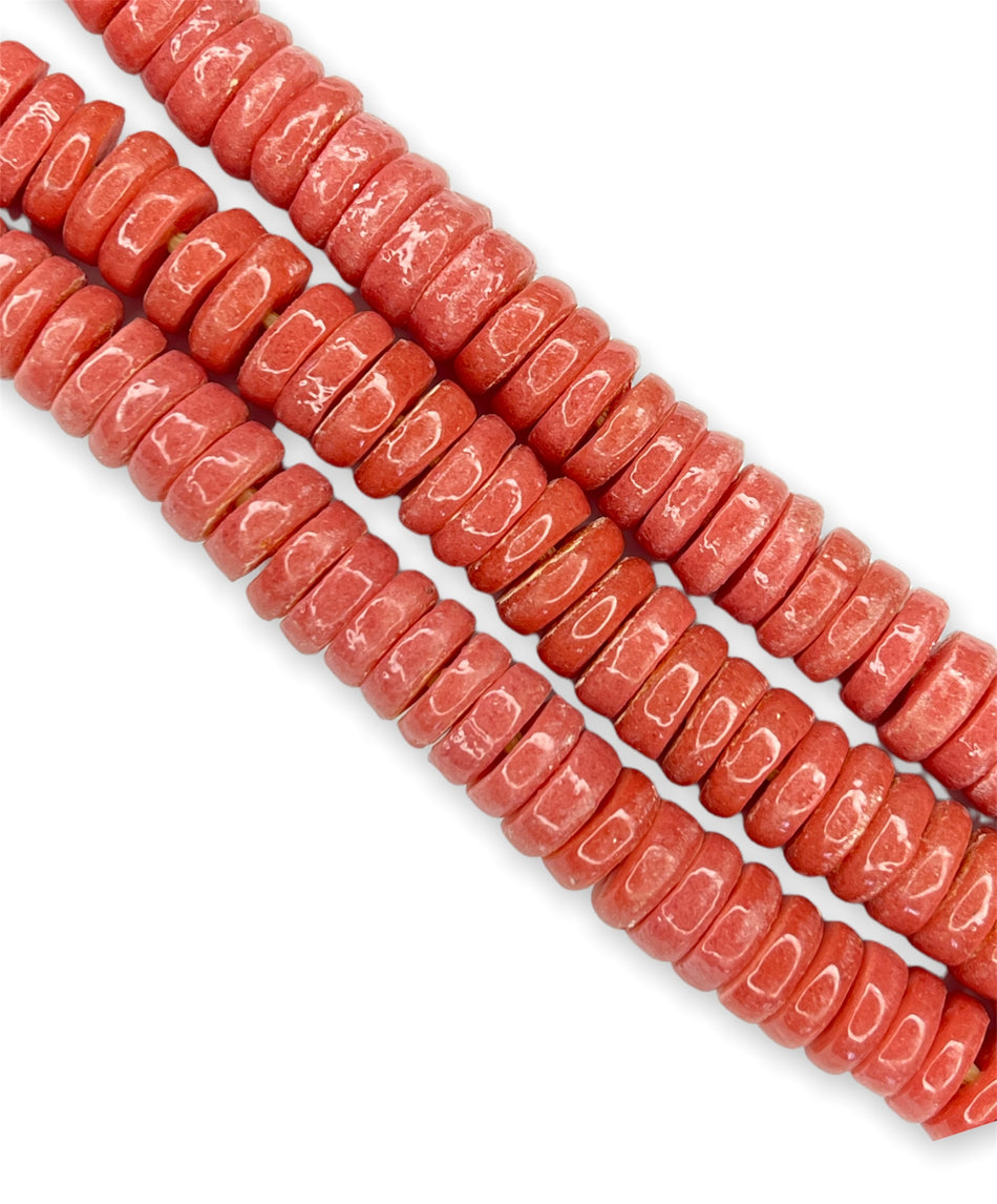 African Red-Orange Bead Strand