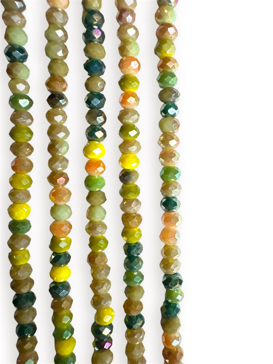 Mix Yellow Rondelle Crystal Strand, 3mm