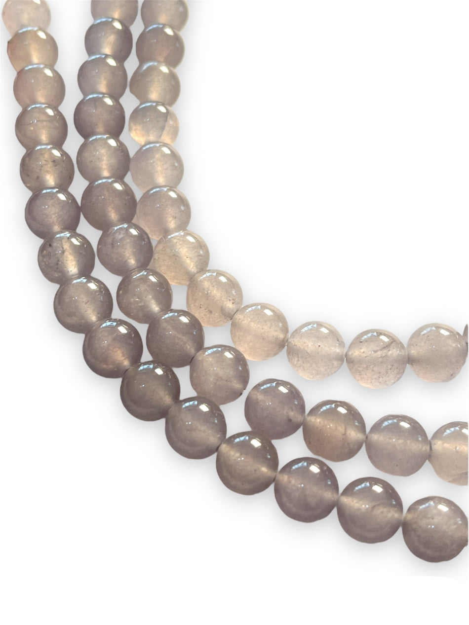 Round Gray Jade Strand, 10mm